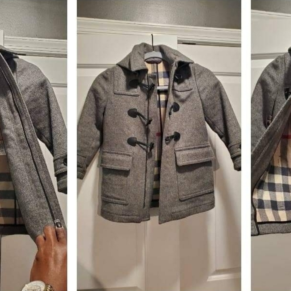 Pre- Owned Gray Burberry Wool Coat